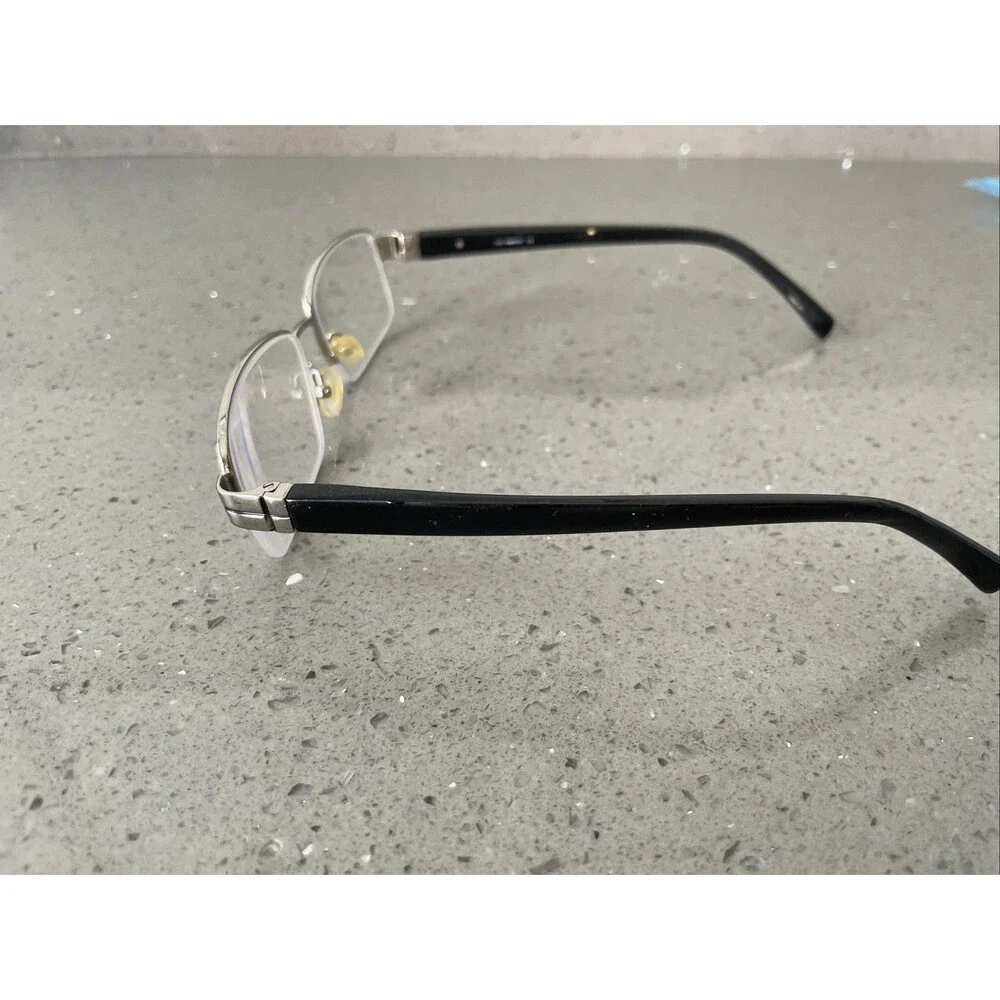 Superflex 377 c.1 54-19-145 Black Half Rim Eyeglasses Frames ONLY Silver